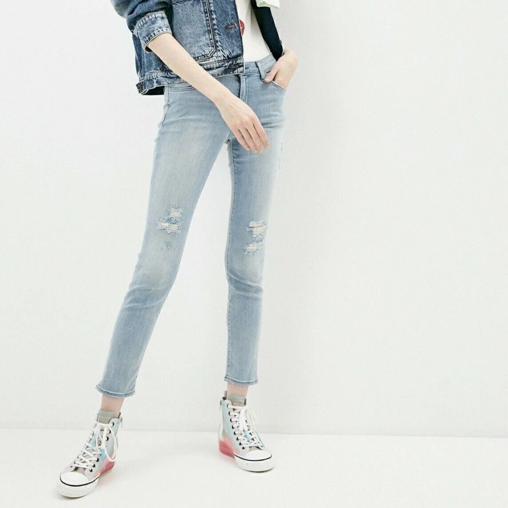 J Brand Mid‎ Rise Skinny Jeans JB00113 Refresh Destruct Distressed Size 26